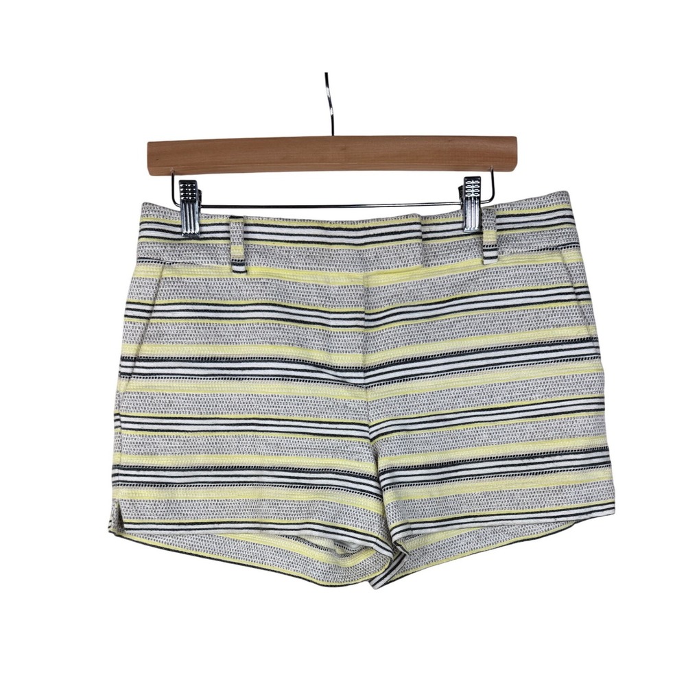 Ann Taylor LOFT Striped Linen Blend‎ The Riviera Shorts size 4 White/Yellow